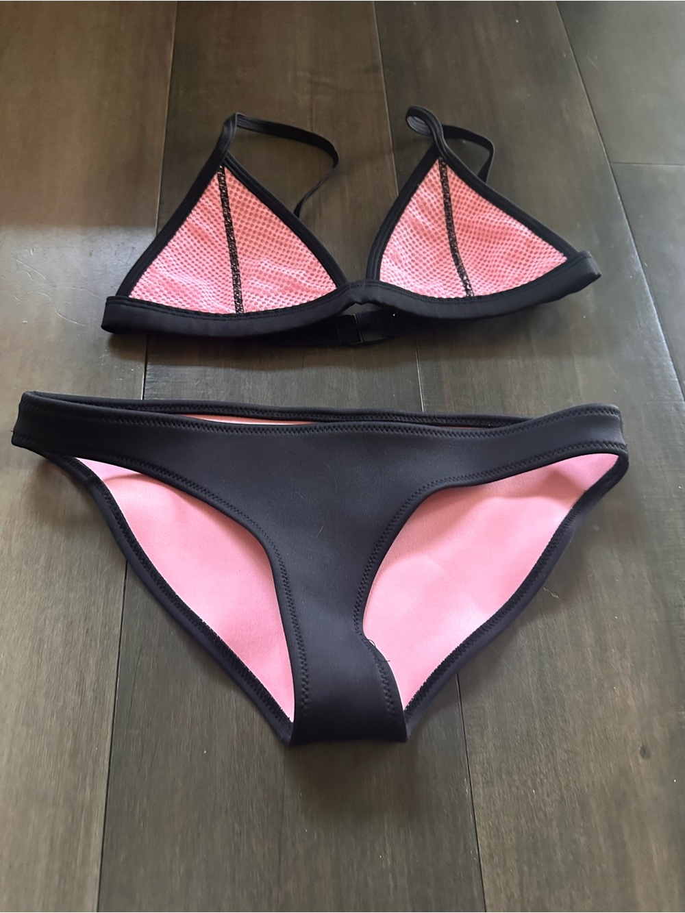 Triangl Black and Pink Women’s Bikini Set